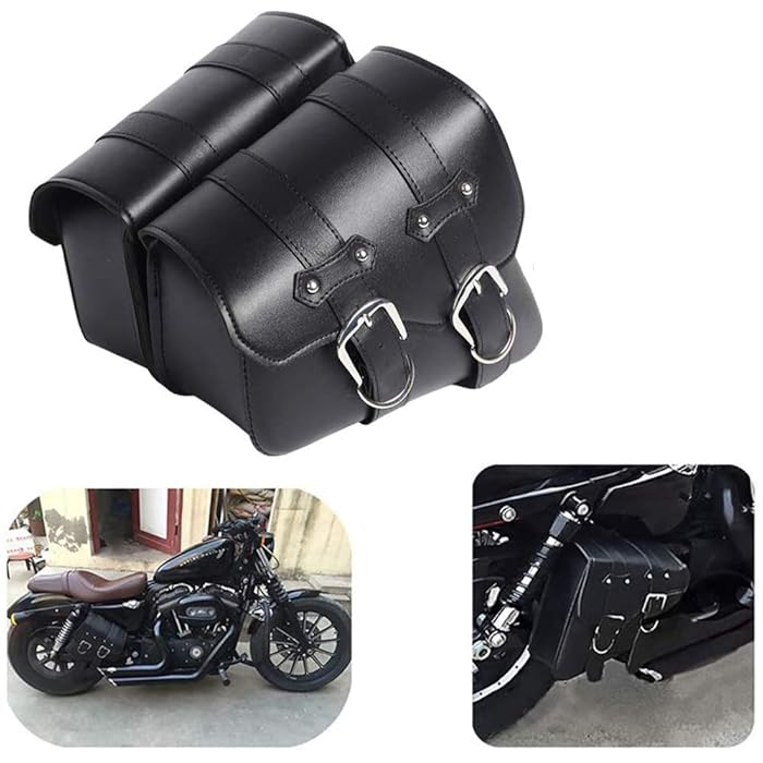 Buy Motorcycle Saddle Bags Side Bags Saddlebags Softail PU Leather for Harley Sportster