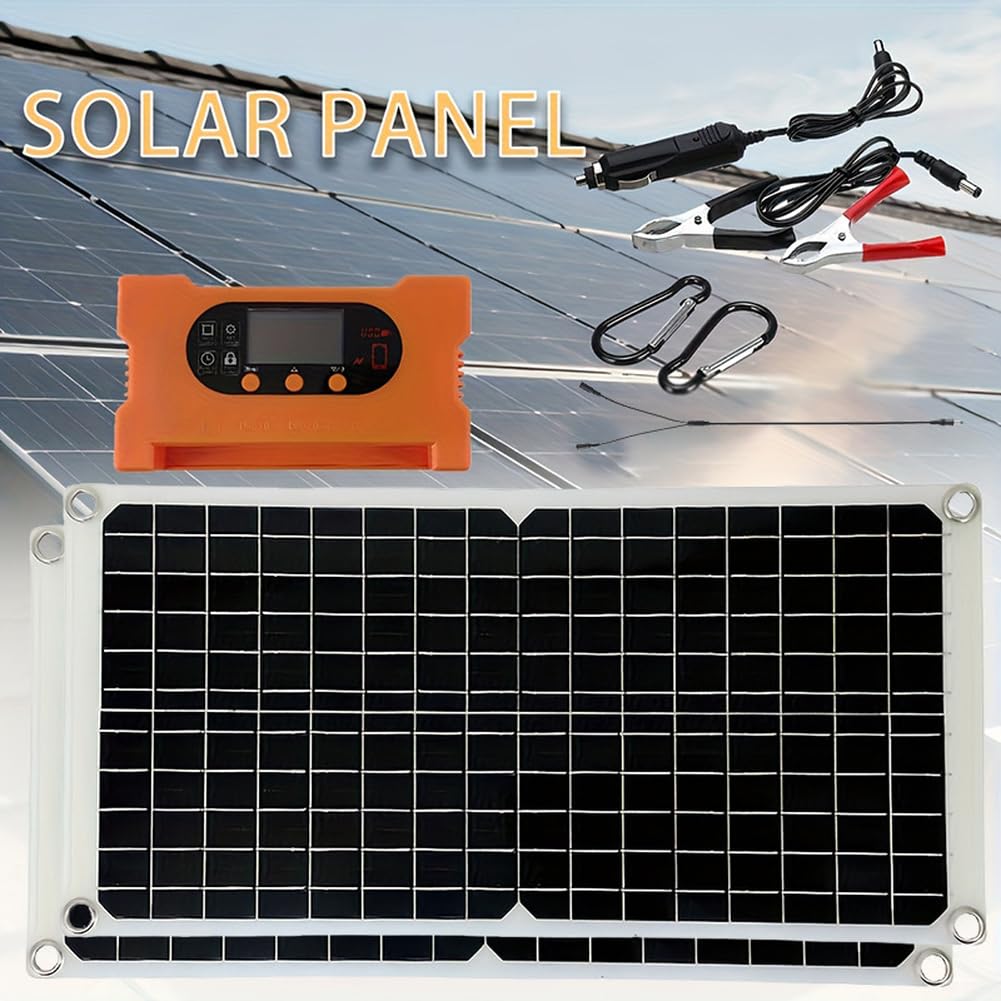 Ensemble de panneaux solaires monocristallins portables de 40 W avec contrôleur de charge rapide et port de type C pour le camping et la randonnée pour alimentation extérieure résistant aux
