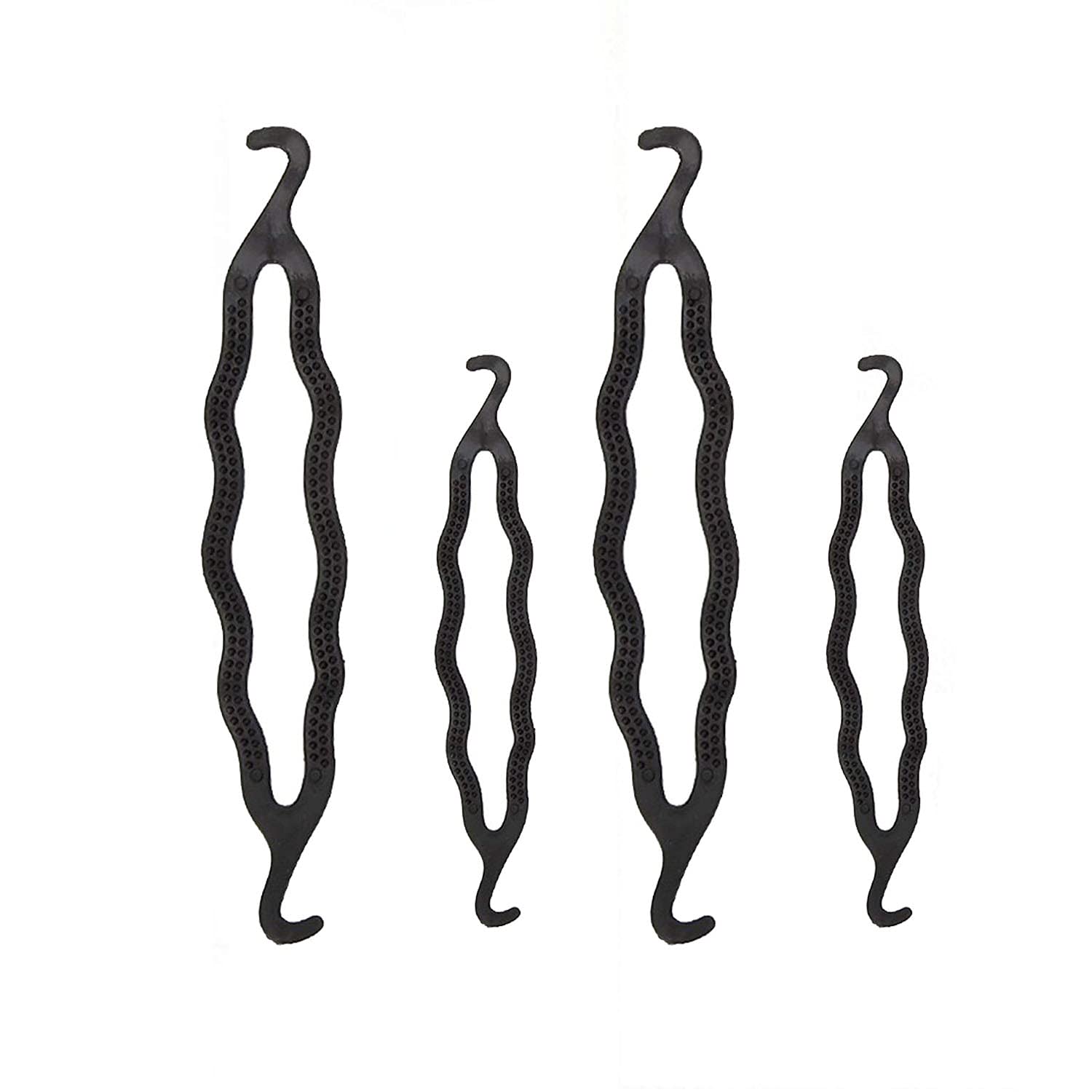 GuruEmbellish Pack of 4 Modern Quick & Easy Professional Bun Maker Twisting Hair Lock Bun (Black), Hair Accessories For Women and Girls GuruEmbellish Pack of 4 Modern Quick & Easy Professional Bun Maker Twisting Hair Lock Bun (Black), Hair Accessories For Women and Girls