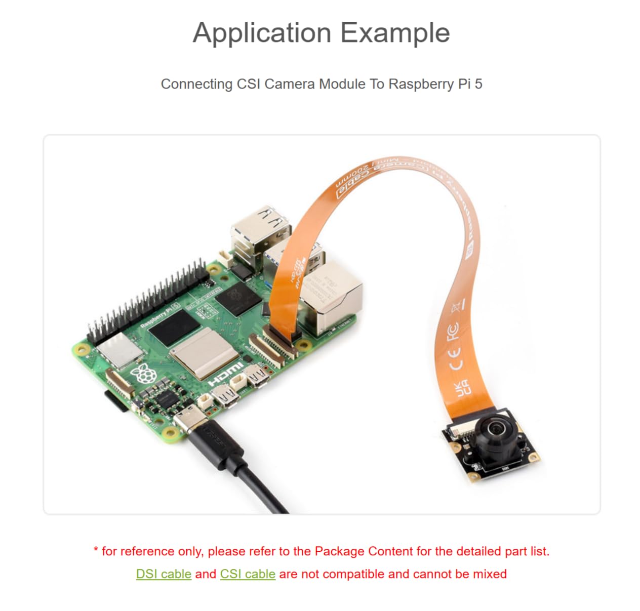TUOPUONE Cavo flessibile ufficiale CSI FPC, 200 mm, compatibile con Raspberry Pi 5 da 22 pin a 15 pin, adatto per moduli fotocamera CSI