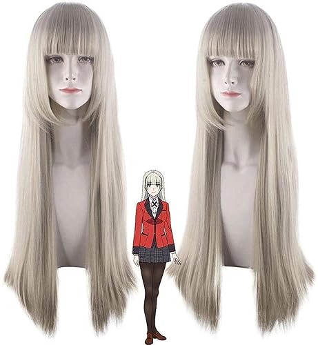 Miniatura 2 de LCNING Pelucas cosplay anime Kakegurui Momobami Ririka cosplay fiesta pelucas+casquillo de la peluca