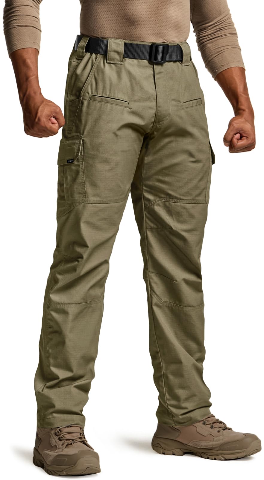 CQRMen's Tactical Pants, Water Resistant Ripstop Cargo Pants, Lightweight EDC Work Hiking Pants, Outdoor Apparel