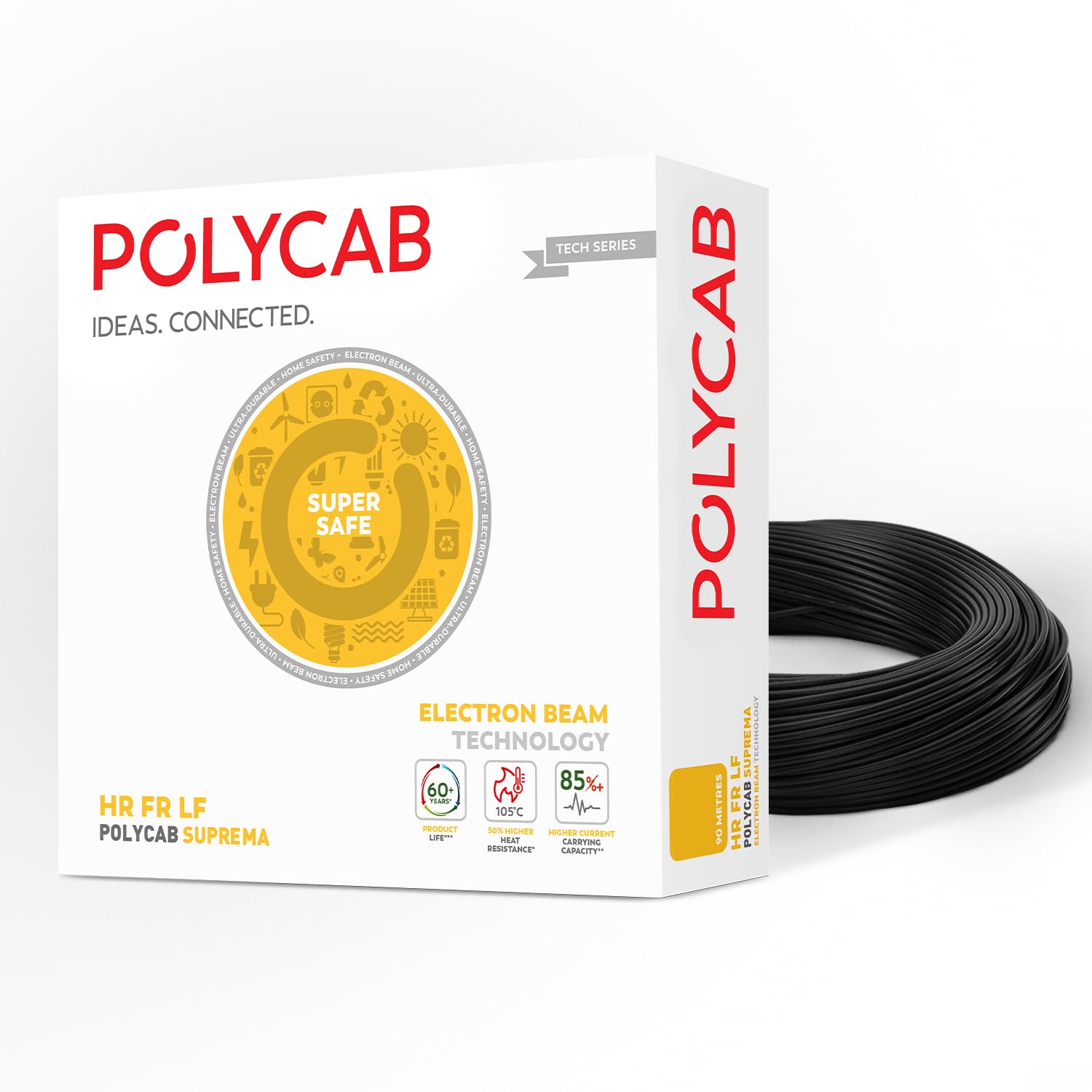 Polycab Suprema 4 sqmm Electron beam technology housewire|405C heat withstand capacity| No melt-No drip PVC insulation| 60 years product life|85% higher current carrying capacity|90M coil【Black】 (B0DHCL7X17) Amazon Price History, Amazon Price Tracker