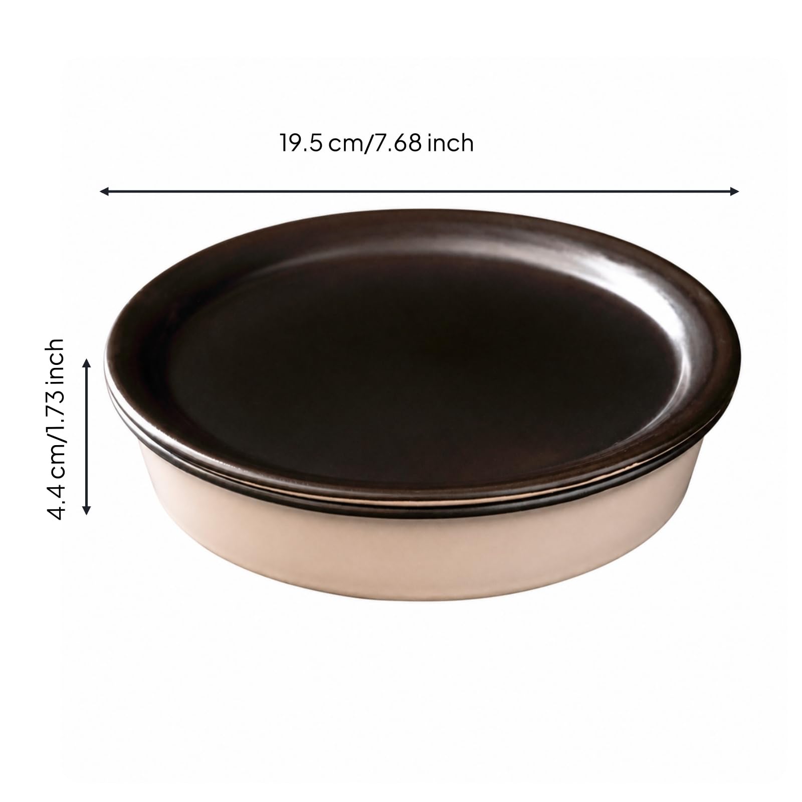 kowaku Pirofila Rotonda Bassa Resistente Alte Temperature Pirofila con Bordo Rialzato Superficie Opaca Teglia da in Ceramica per Domestica, L