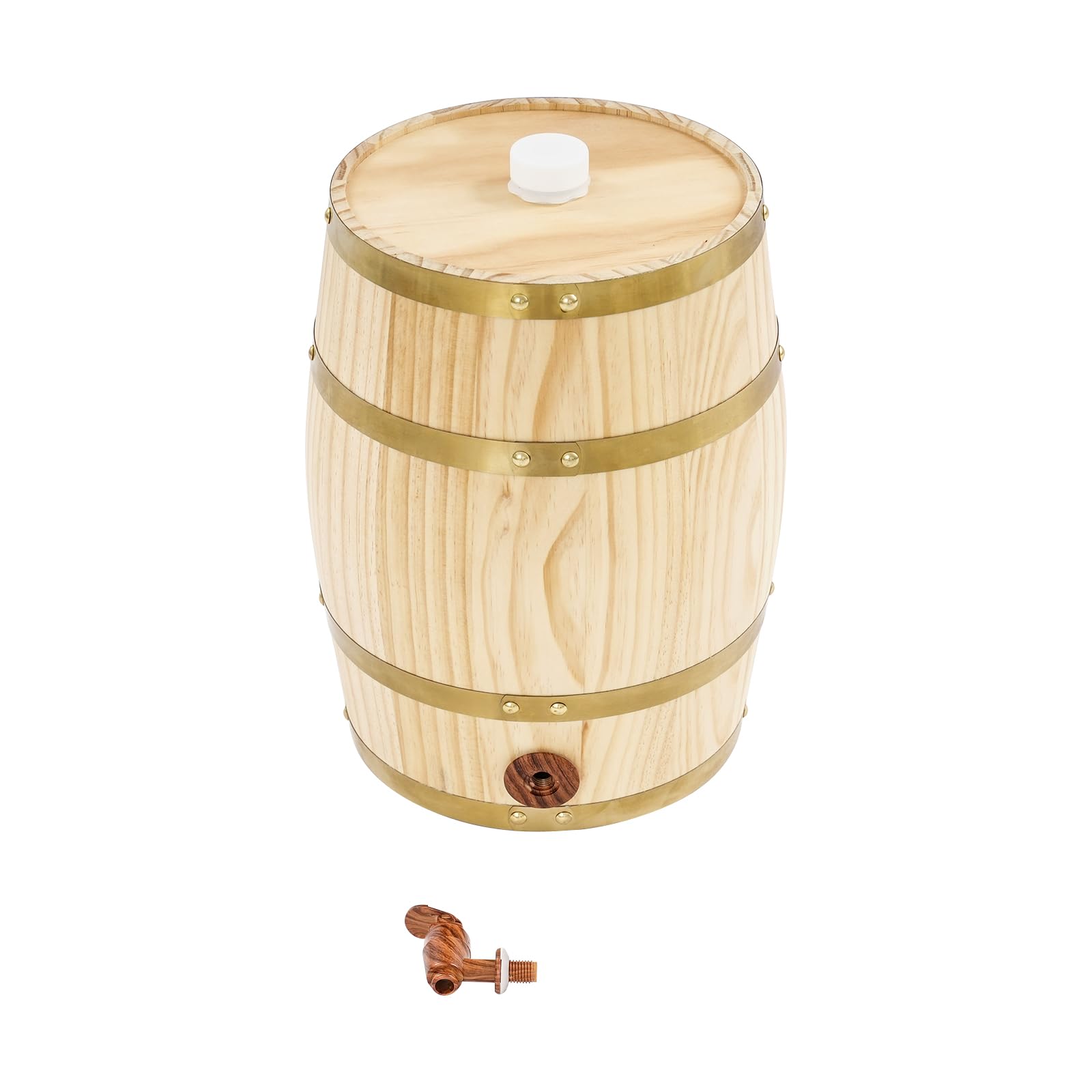 Distributeur de boissons, tonneau en bois de 10 l, avec robinet, tonneau de vin en pin pour le stockage du vin, du whisky