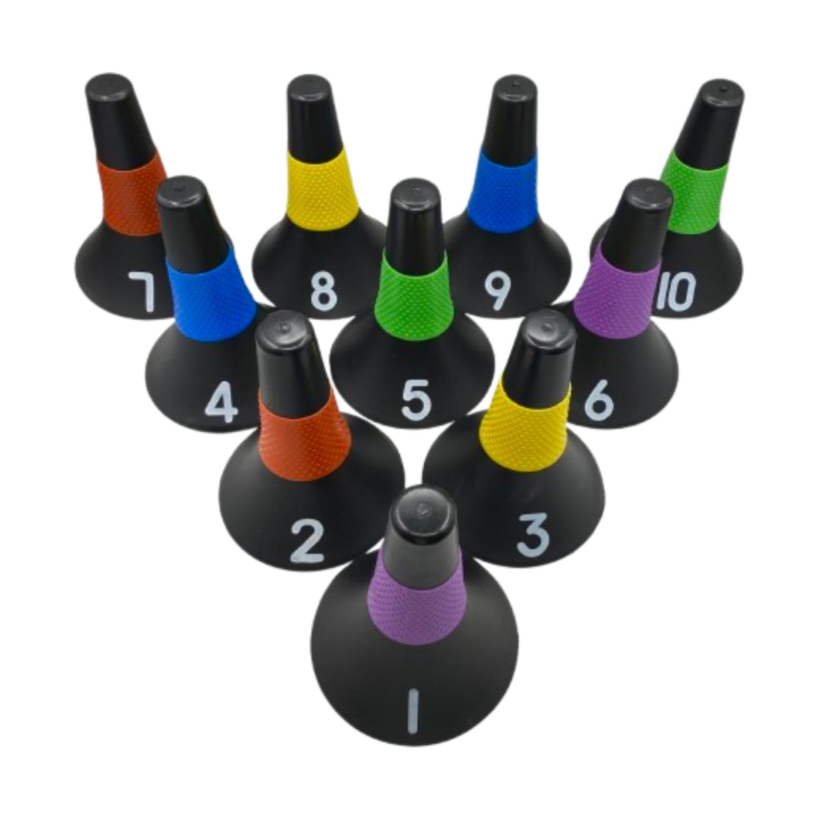 Vaveren 10Pcs Football Cones Roadblocks Signs Multifunctional Strong Identification Football Training Markers for Indoor Outdoor Games