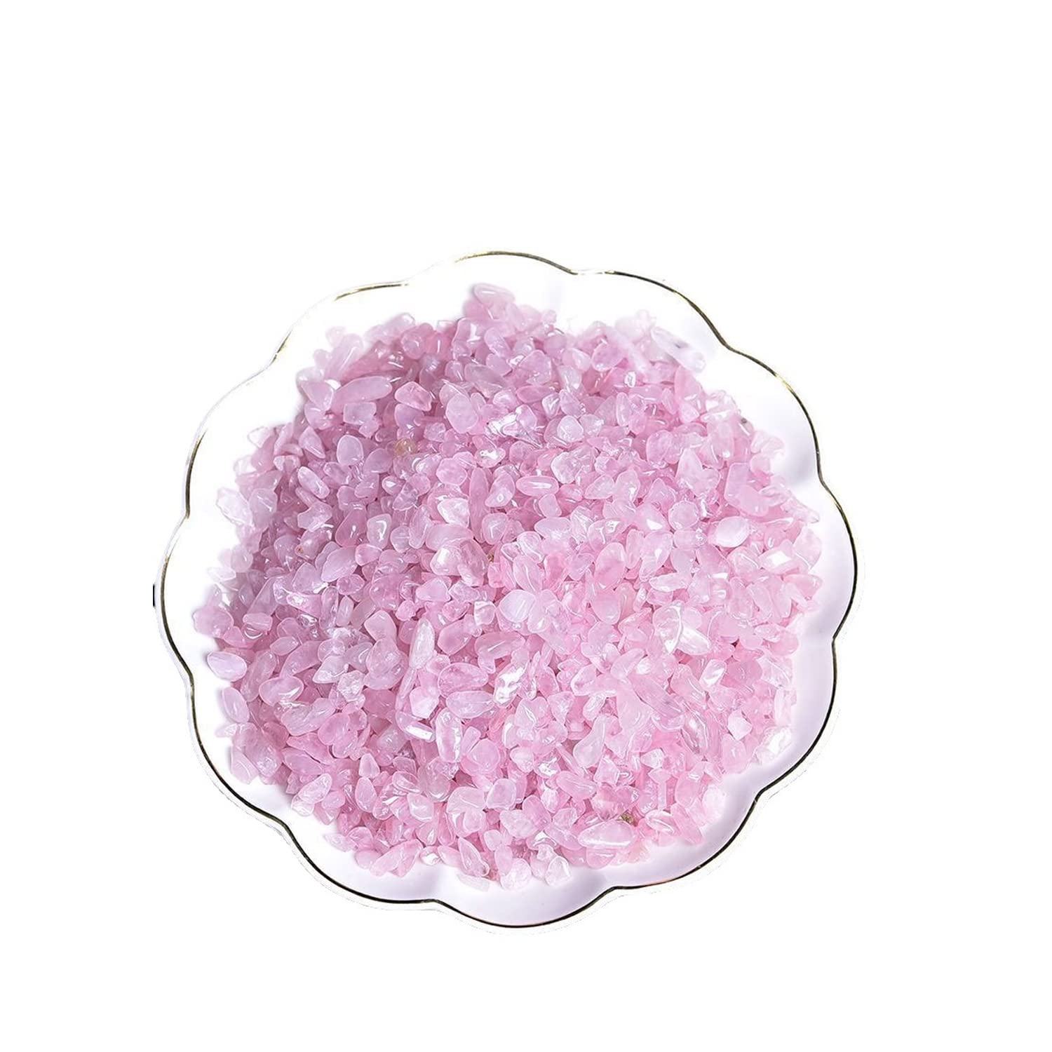 Natural Rose Quartz Tumbled Chips Crushed Crystal Stone, 7-9mm Polished Healing Crystal Chips Healing Reiki Crystal Jewelry Making Home Decoration