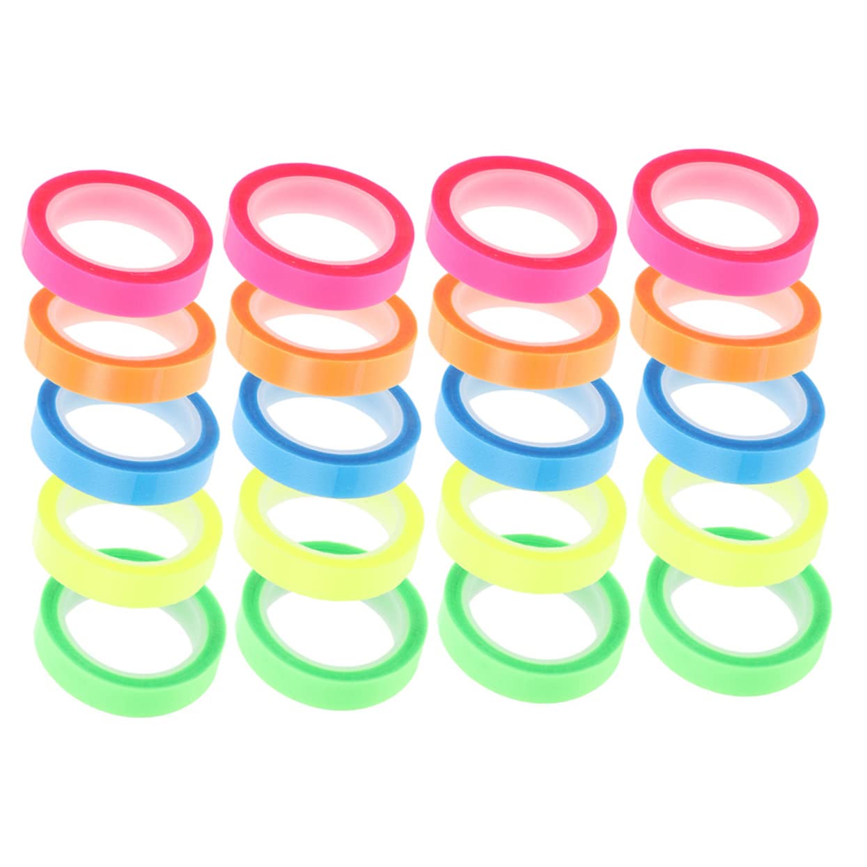 4 Sets Kostengünstiges Neon-klebeband Fluoreszierende Highlight-lesebänder Buchanhänger Für Jungen Und Mädchen Sichere Verwendung 20 Rollen * 4