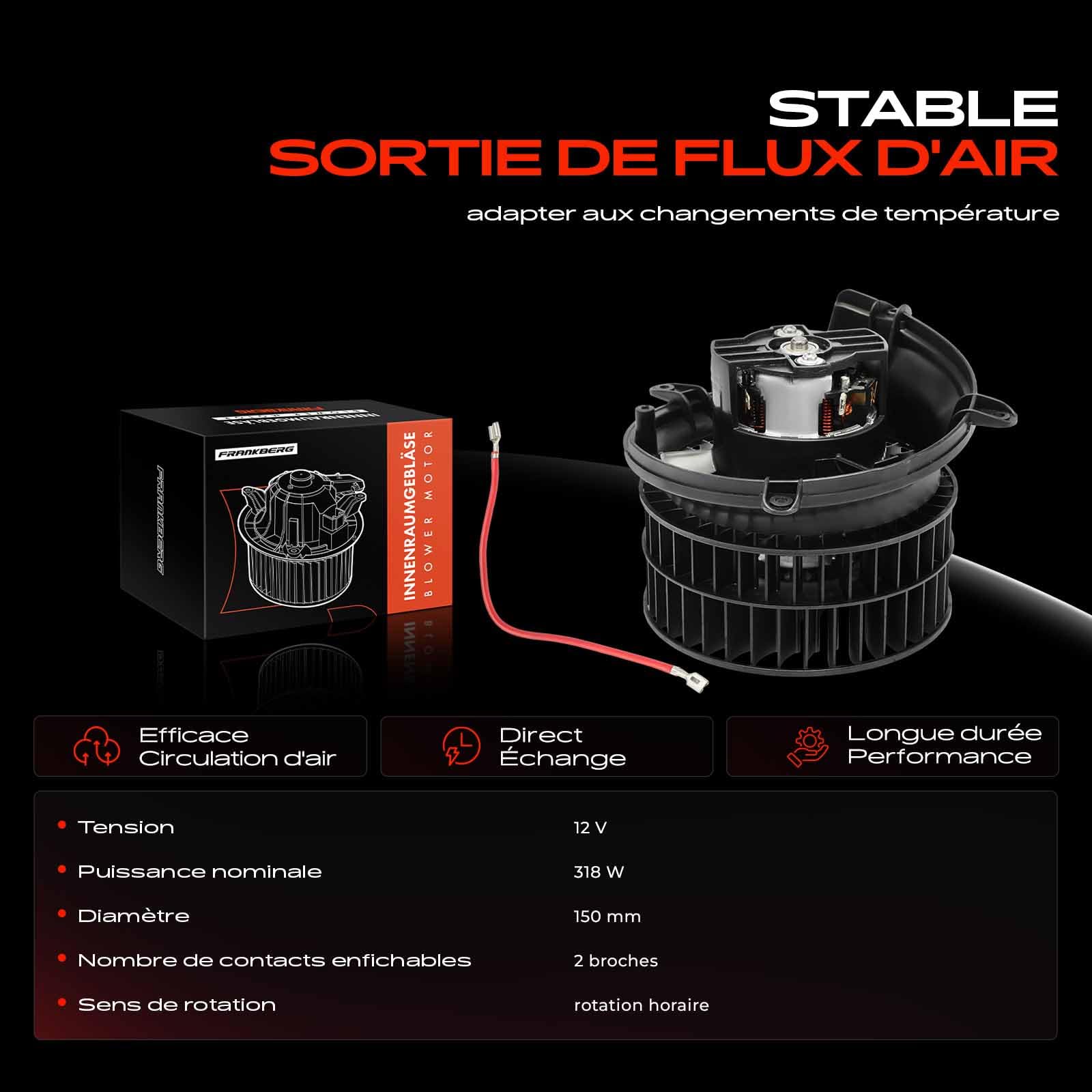 Frankberg Moteur de soufflerie de chauffage A2028209342