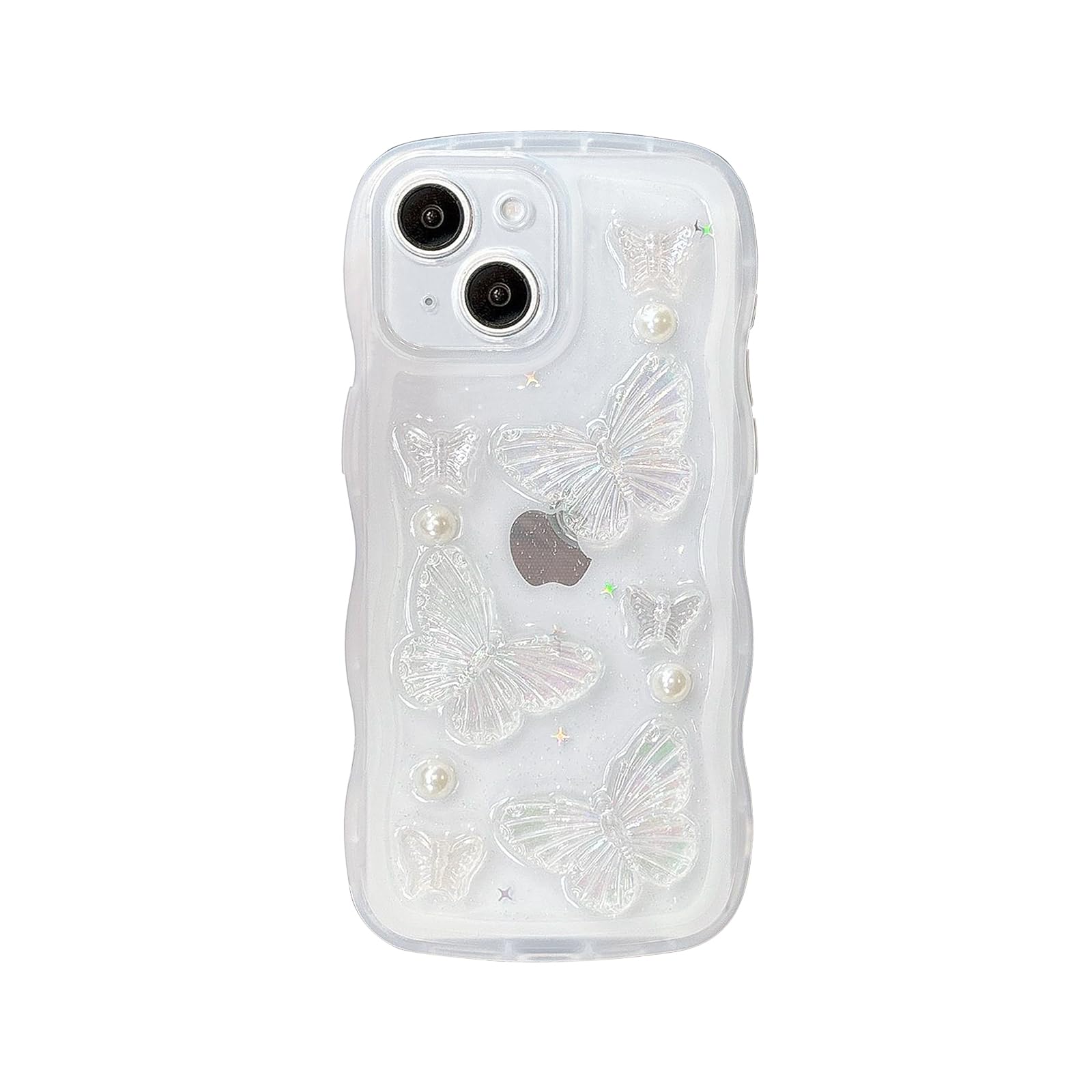 Coque iPhone 15 anti-rayures transparente avec papillons 3D protecteurs - 8