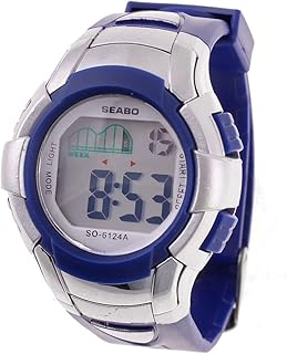 Qtqgoitem Ladies Adjustable Soft Plastic Band Sports Digital Watch Chronograph Navy Blue (Model: 661 144 24c a9e 18d)