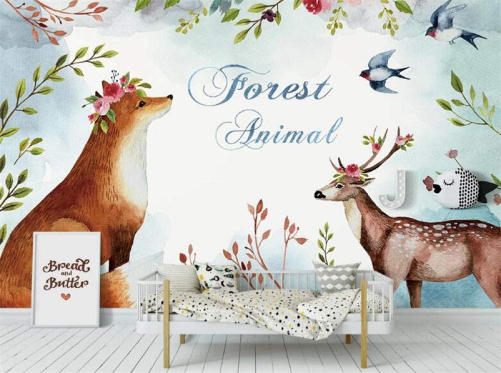 Papier peint 3D élan et forêt brumeuse pour créer une ambiance chalet nordique