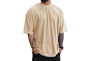 YawYews Mens Fashion Oversized Washed T-Shirt