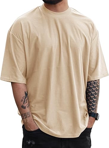 YawYews Camisetas de moda para hombre de manga corta, entrenamiento, suéter oversize, color sólido, casual