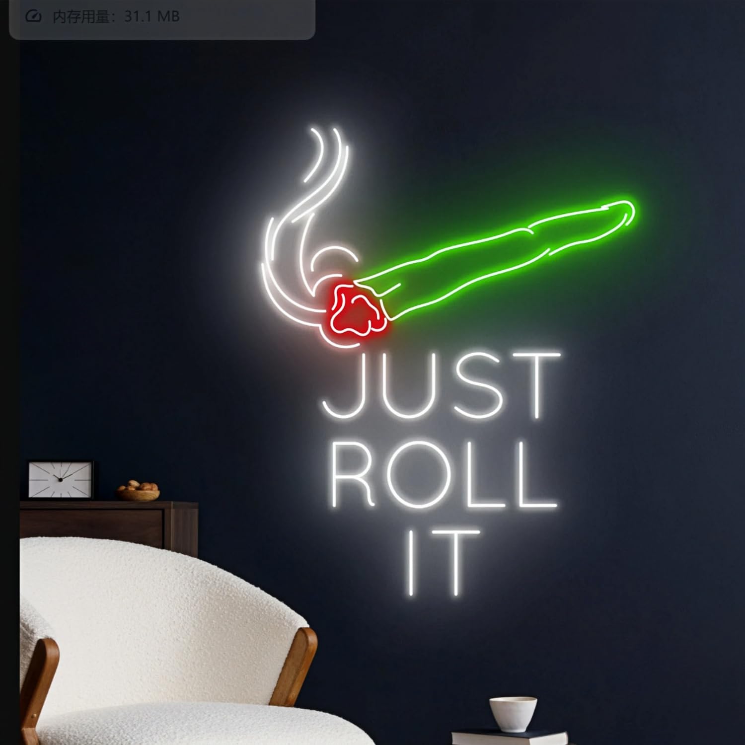 LED Handmade Cigar Evil Eye Neon Sign Man Cave Ligh for Living Bedroom Room Smoking Shop Hotel Bar Party Supplies Gifts for Boys Stoner(USB Powered)