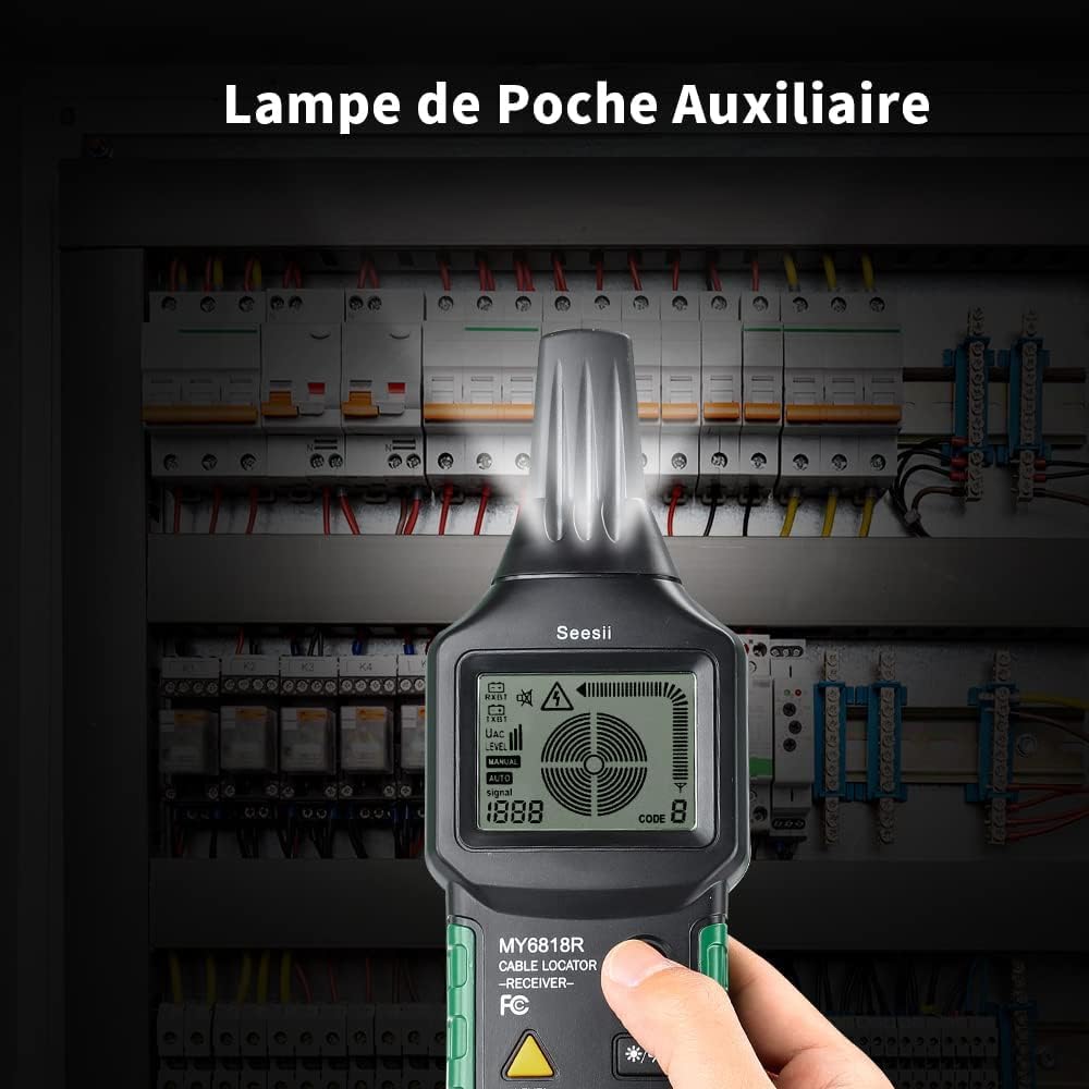 Seesii Localisateur de Fils Souterrains, MY6818 Détecteur de Tuyaux pour Tester Réseaux de Câbles Téléphoniques Tuyaux Souterrains Circuits Electriques Pipelines Fusibles Interrupteurs