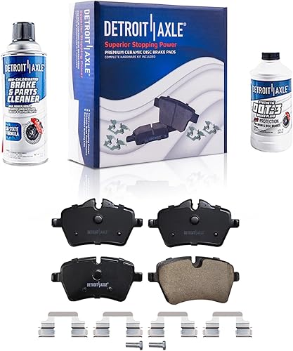 Miniatura 36 de Detroit Axle - Kit de frenos para Ford F-150 Lincoln Mark LT 4WD 2004-2008 Rotores de freno perforados y ranurados Pastillas de freno de cerámica