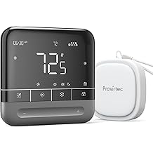 Provirtec Smart Thermostat for Home with Room Sensor, 7 Days Programmable, Energy Saving WiFi Thermostats for House，APP &amp; Touchscreen Control, C Wire Required, 3.95 Inch Large Screen