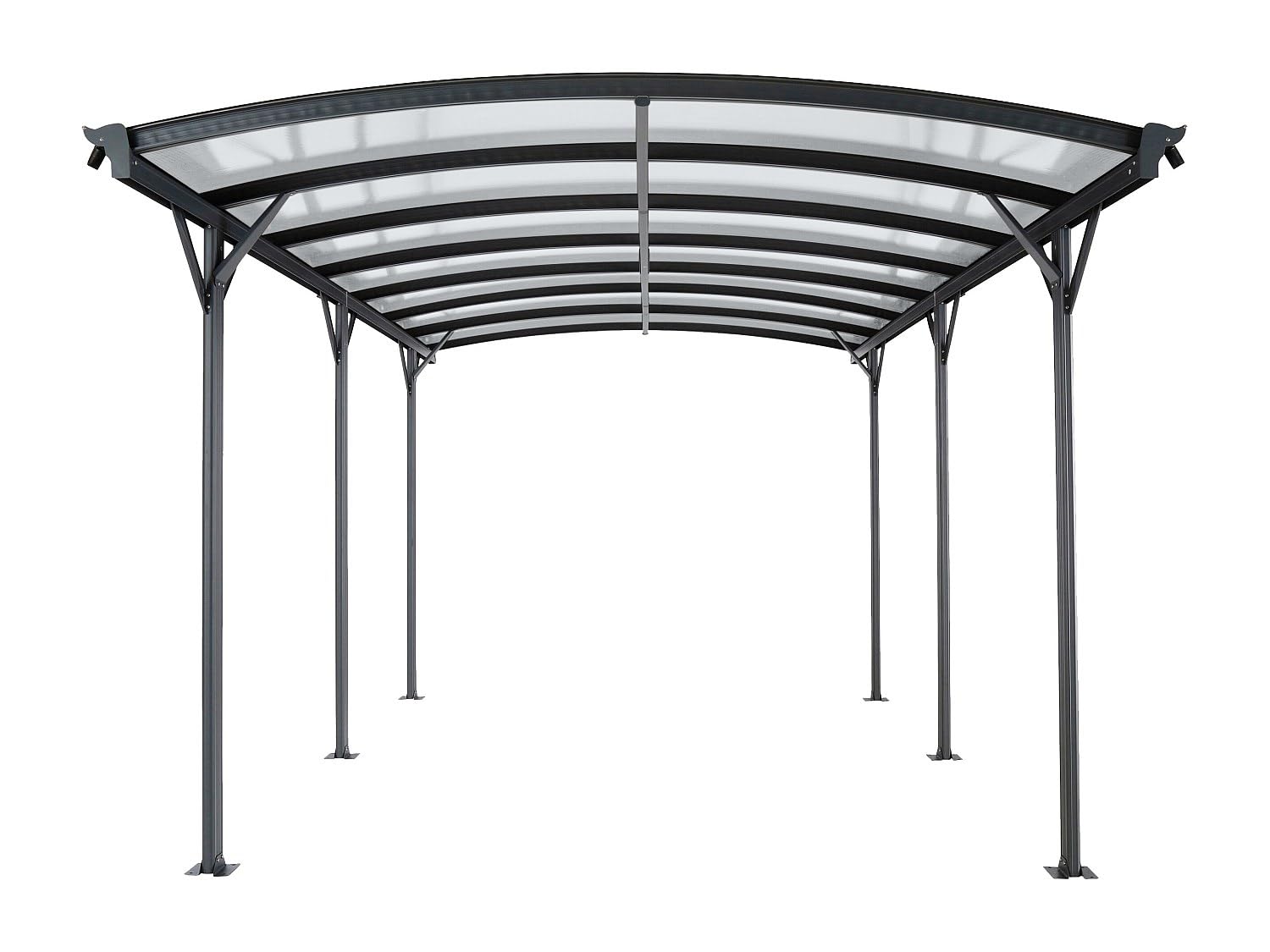 Vente-Unique Pergola carport autoportante en aluminium - 1 voiture - 15 m² - gris anthracite - BARESA