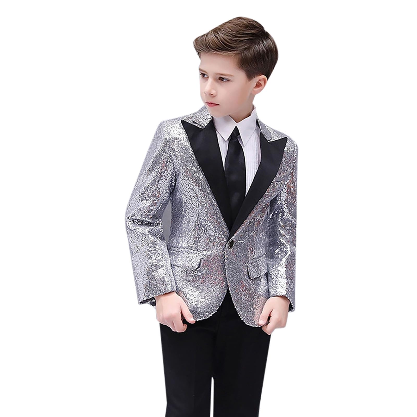 Générique Maglietta da ragazzo in cotone a maniche lunghe corte per bambini, abbigliamento alla moda, girocollo, casual, confortevole, traspirante giornaliero A15