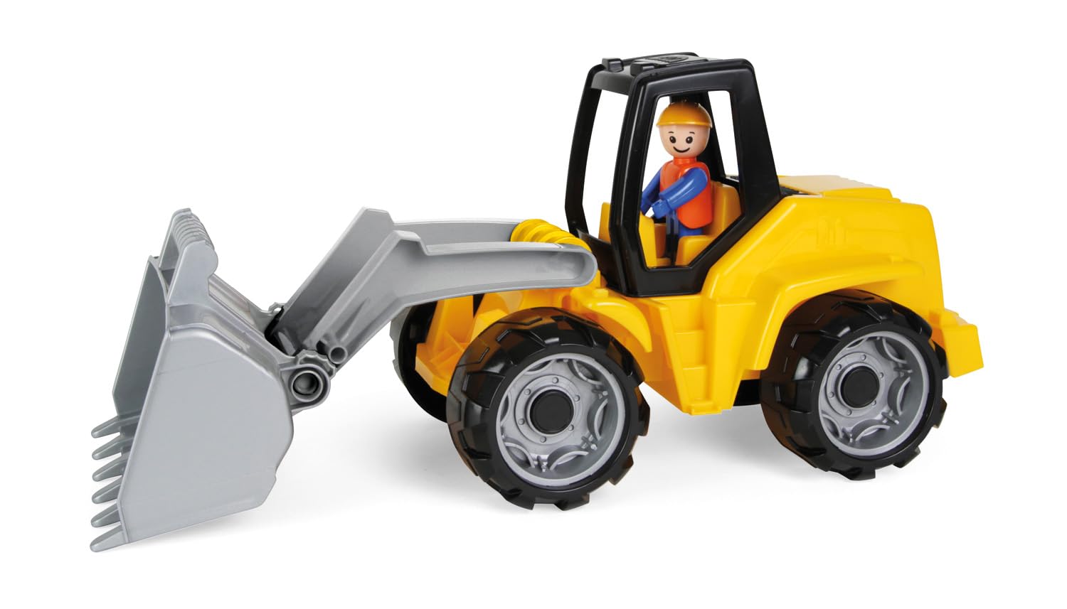 Lena 04412 - Truxx Schaufellader, ca. 37 cm und Spielfigur, Blau, Silber