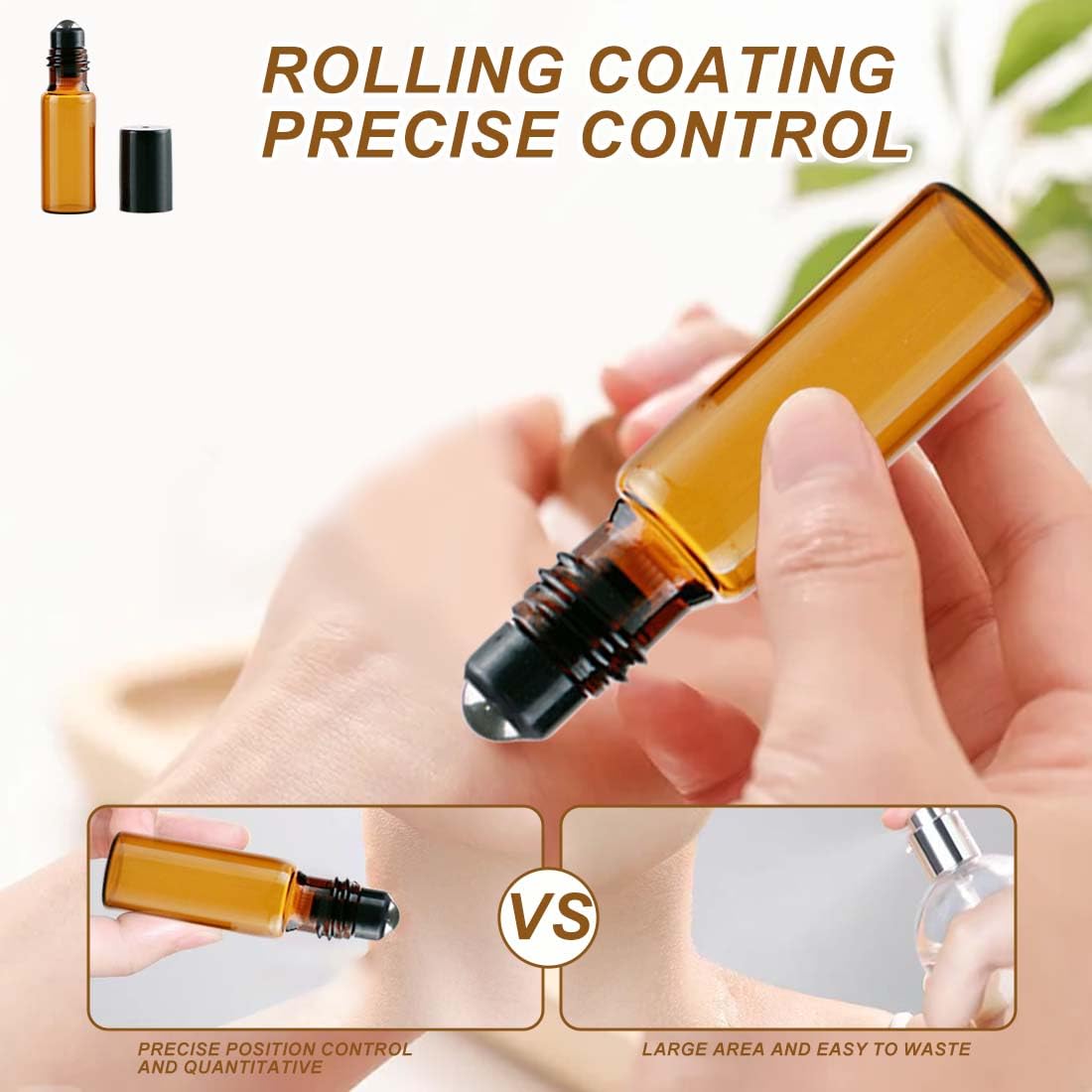 Roll on Essential Oli Oli,4 Pezzi Roll On Vuoto per Oli Essenziali 5ml, con sfera a rullo in acciaio inox, Riutilizzabile, Boccette Vetro per Oli, Profumi, Cosmetici, Aromaterapia