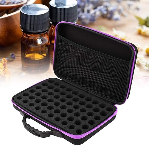 Miniatura 2 de Fydun Ential Oil Estuche de transporte rígido, 60 botellas de 0.2 fl oz, 0.5 fl oz para familias (morado)