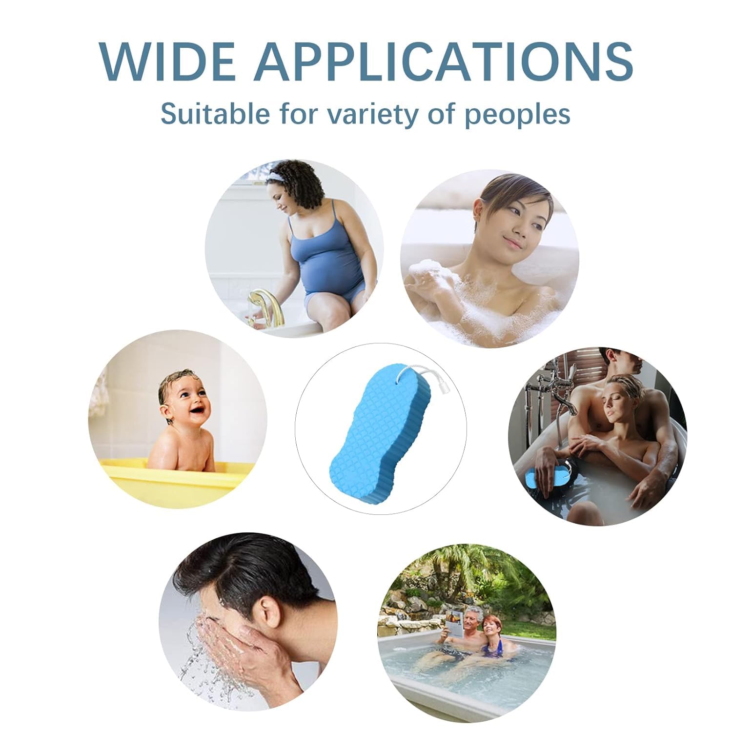 OMAZING KITCHEN Exfoliating Sponge,Super Soft Body Sponge Bath Flowers Shower Dead Skin Removal Bathing Sponge Bath Sponges for Adults and Kids 4Pcs 4