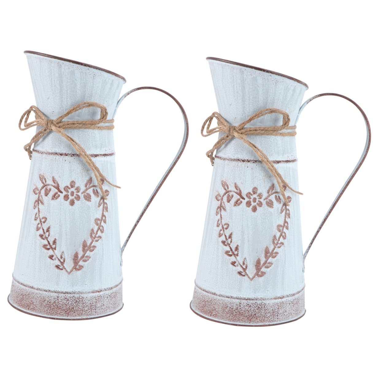 Didiseaon 2pcs Heart Shaped Flower Pot Bucket for Flower Arrangement Home Garden Planting Bucket Metal Craftsmanship