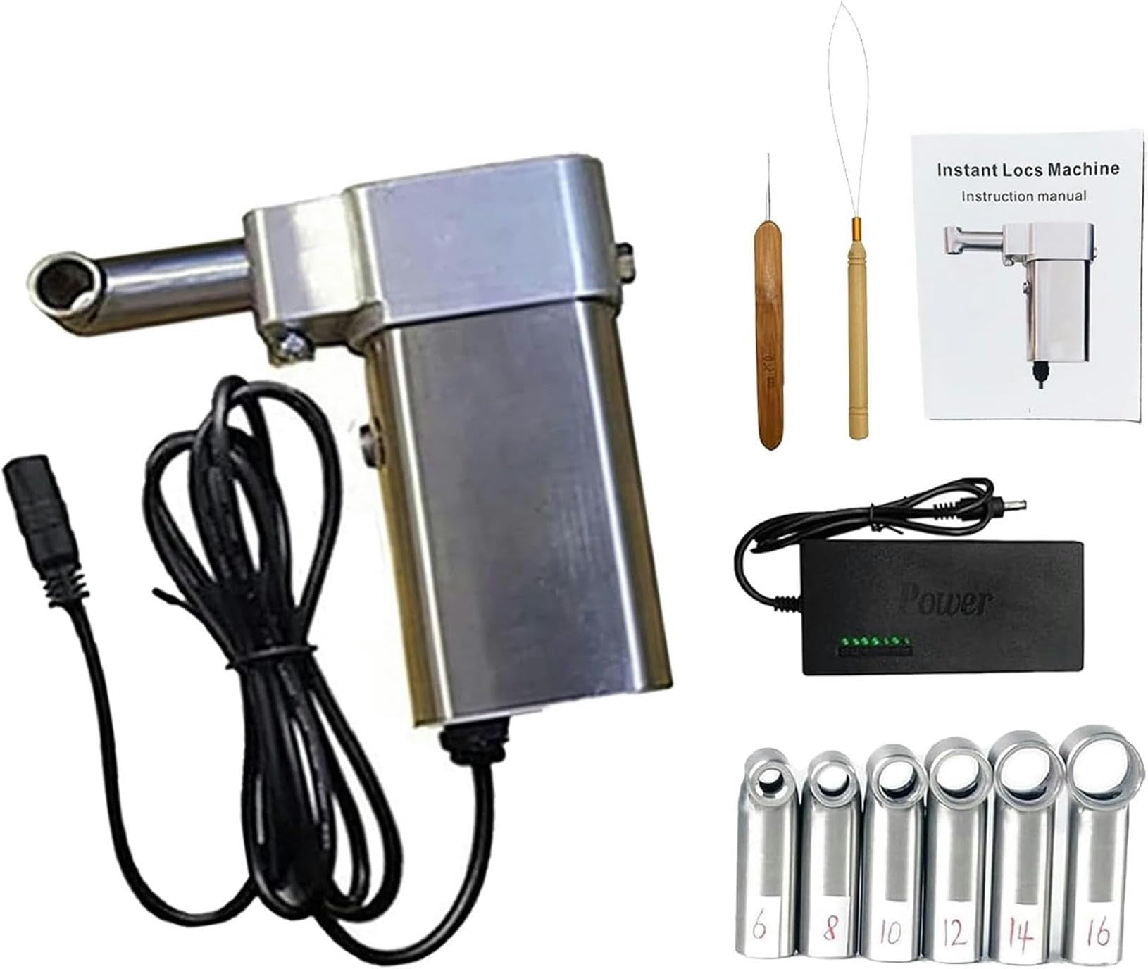 Máquina para rastas instantánea portátil y eléctrica de mano con 6 cabezales