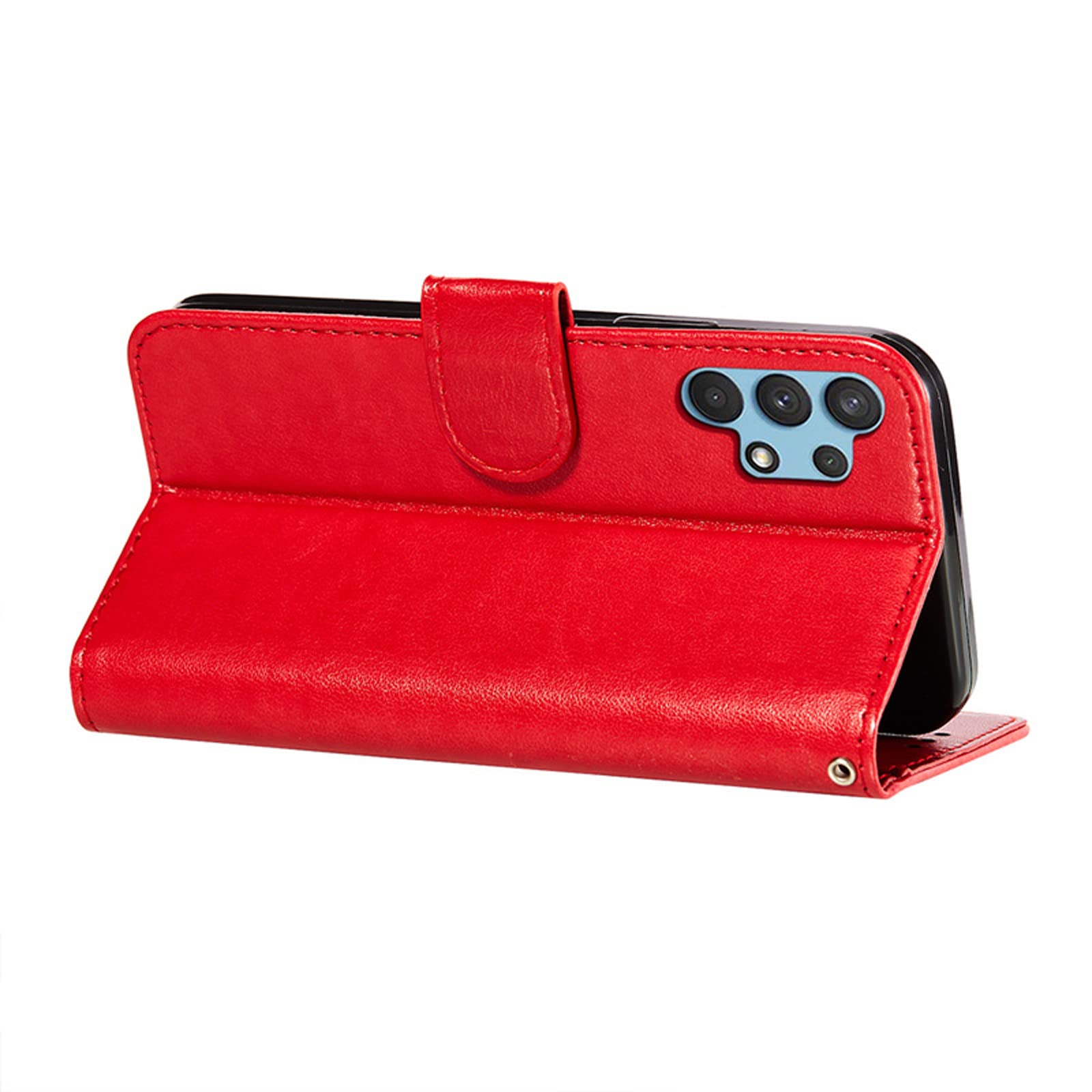 LTL Etui na telefon do iPhone 13 Mini/13/13 Pro/13 Pro Max, skórzane etui z klapką z przegródkami na karty, etui na telefon, magnetyczne zamknięcie, czerwone, 13pro max 6,7 cala