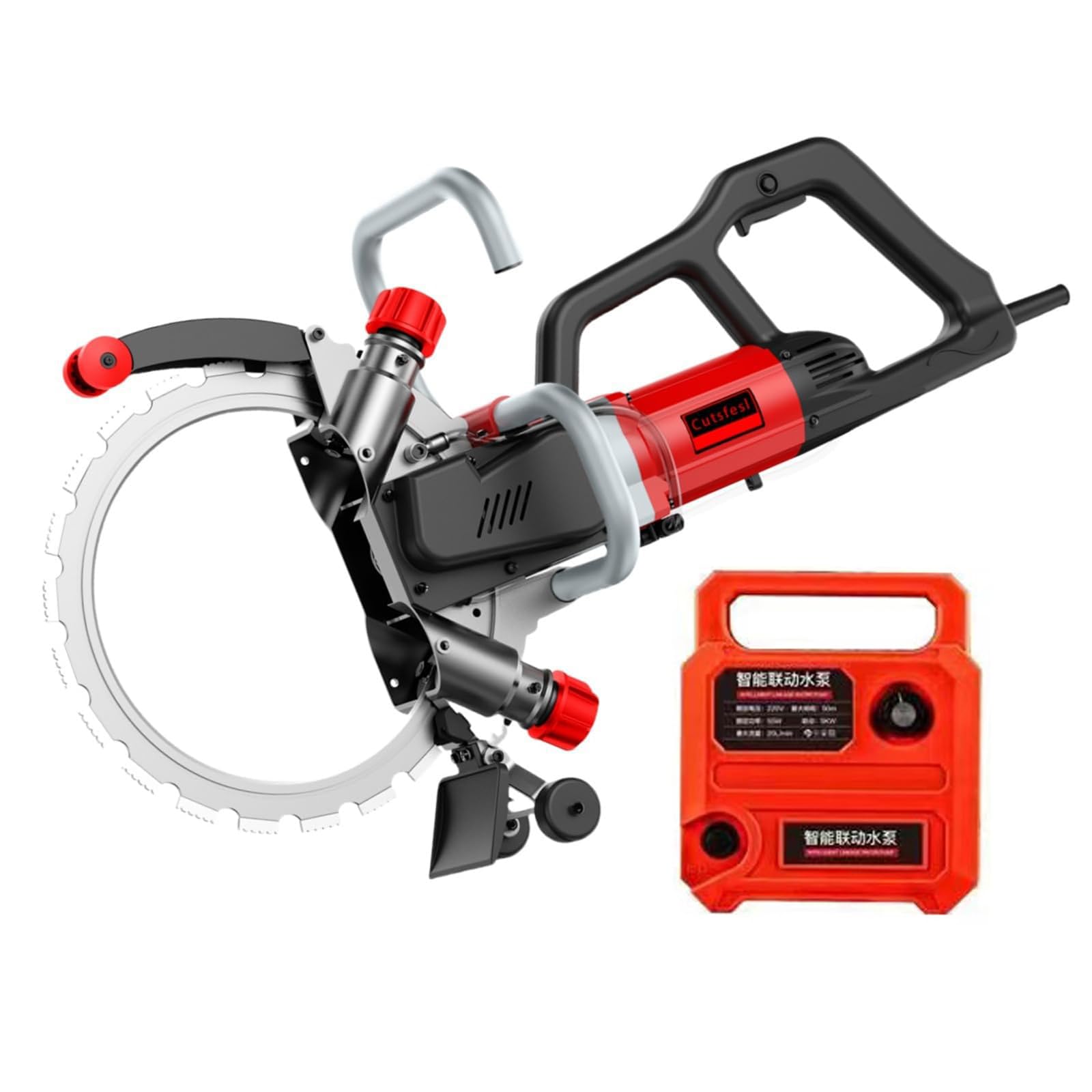 Scie à béton électrique, Fraise Circulaire sans balais 8800W, Profondeur de Coupe 270/300 mm, 3000 TR/Min, Machine à rainurer Les Murs pour Le rainurage de la Pierre et du Granit