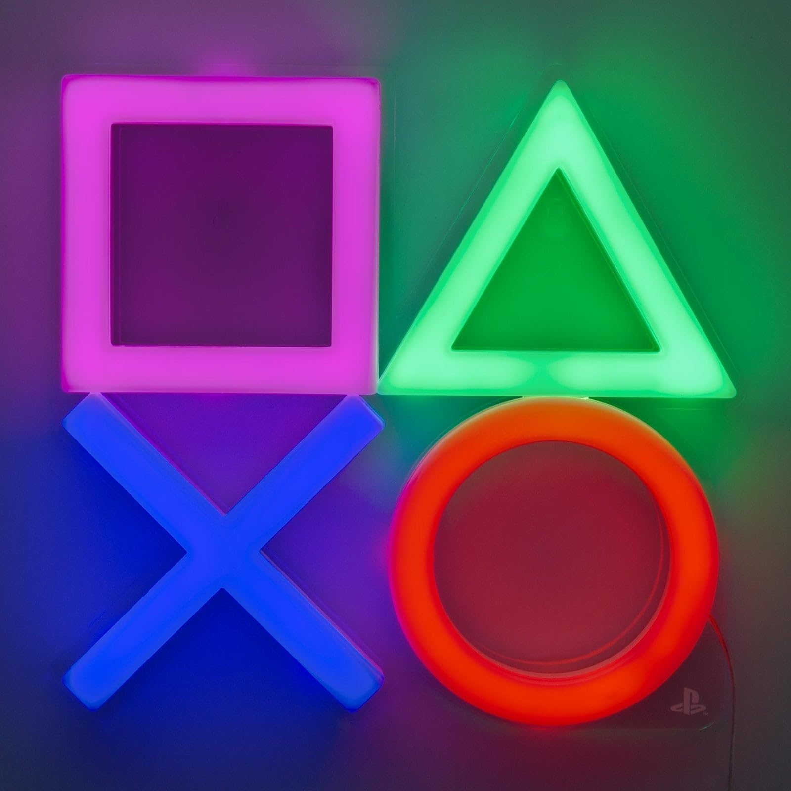 Paladone Multi Playstation Led Neon Light - Officially Licensed Gaming Room Wall Light, Featuring Controller Icons, Mood Lighting Office Decor