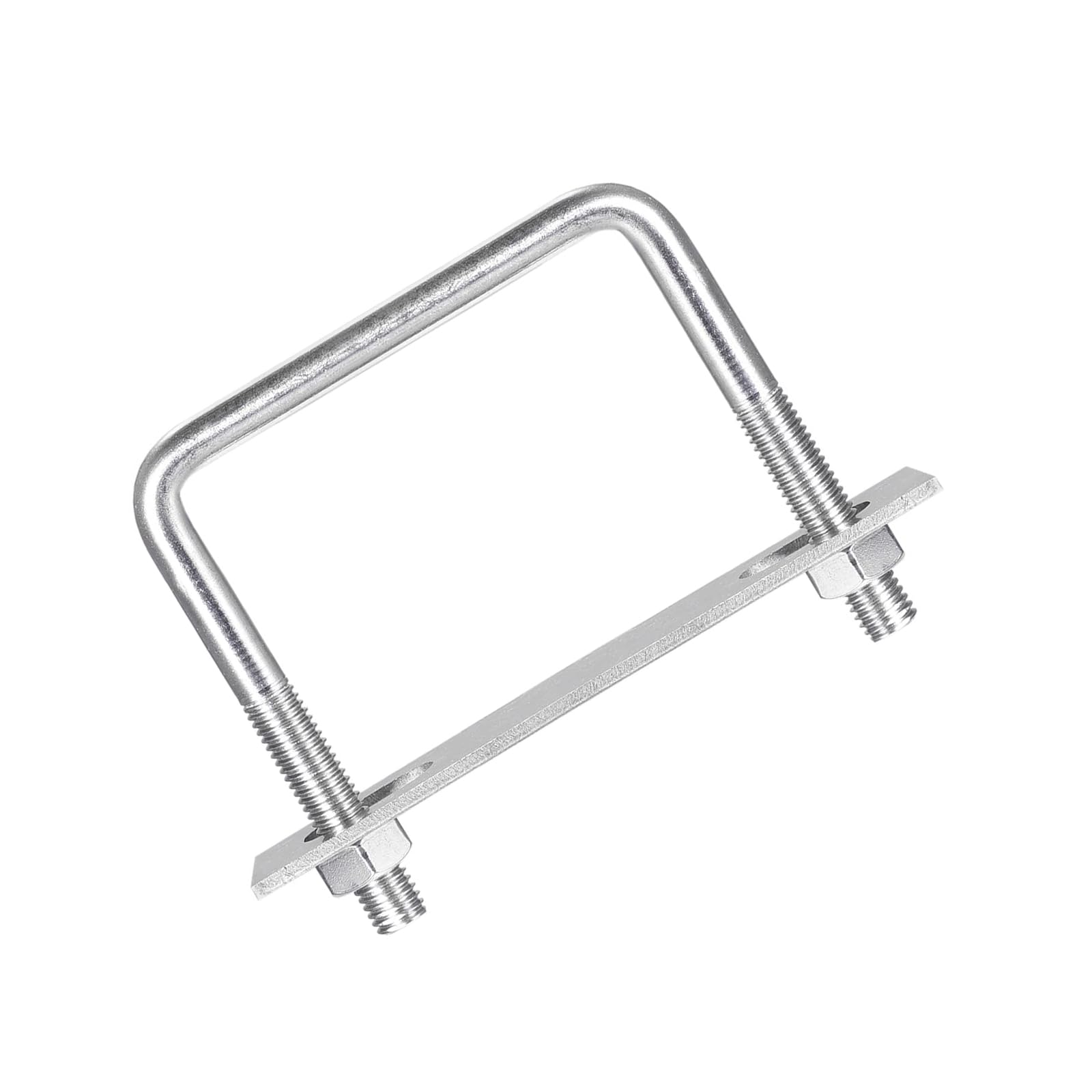 MACHSWON Square U-Bolt,1 Set 304 Stainless Steel M10 U Bolts 90mm(3.54") Inner Width 70mm Length with Nuts and Frame Plate for Automobiles Boat Trailer