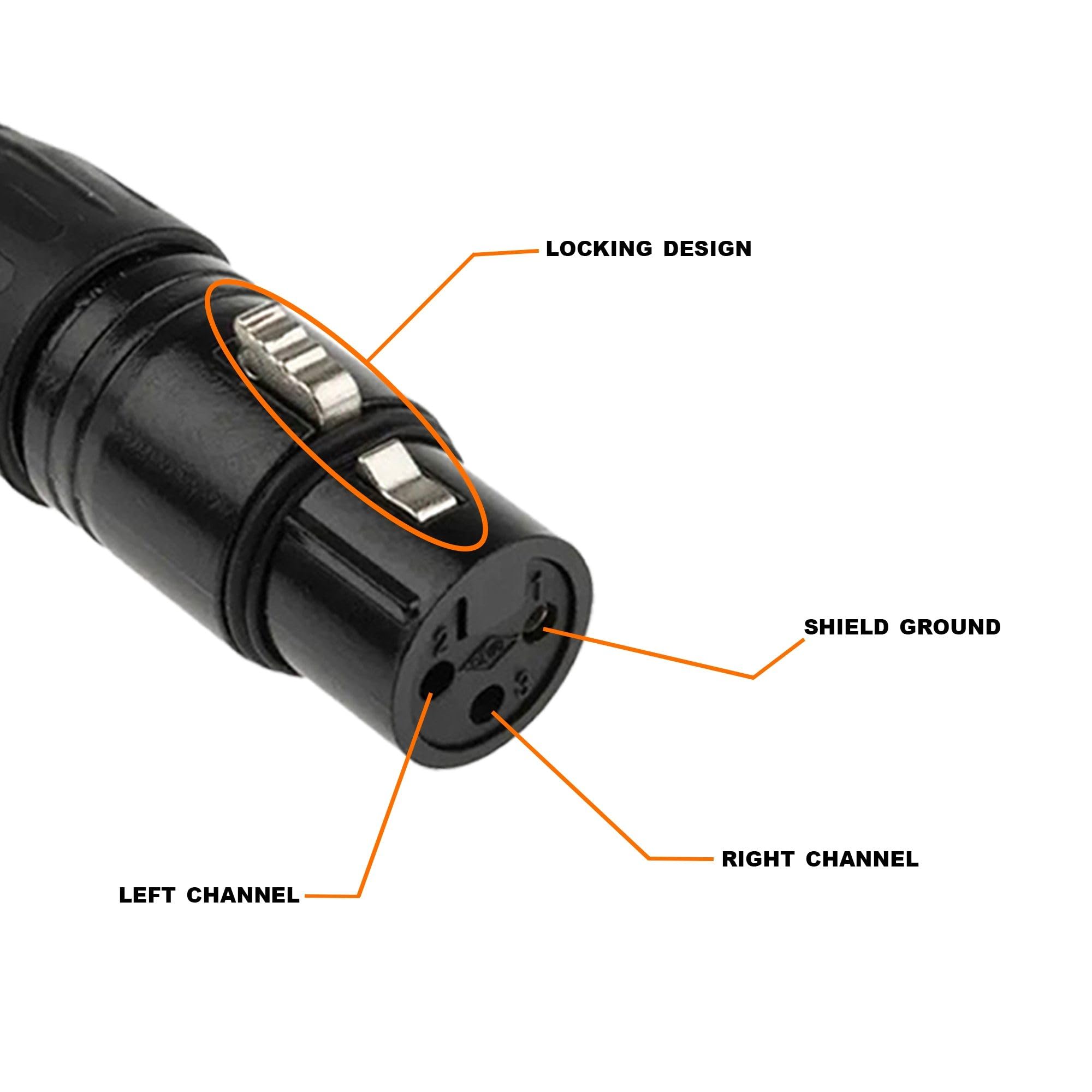 Cavo Microfonico Bilanciato 100 Metri Audio Pro Nero + 20 Connettori XLR Maschio Femmina - Studio e Live