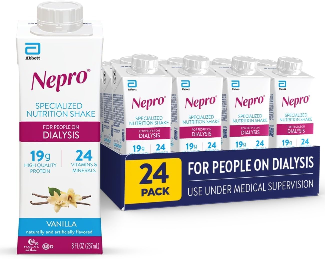 Nepro Complete Nutrition with Carb Steady Vanilla Liquid - 8 Oz / Containers, Case of 24 by Nepro