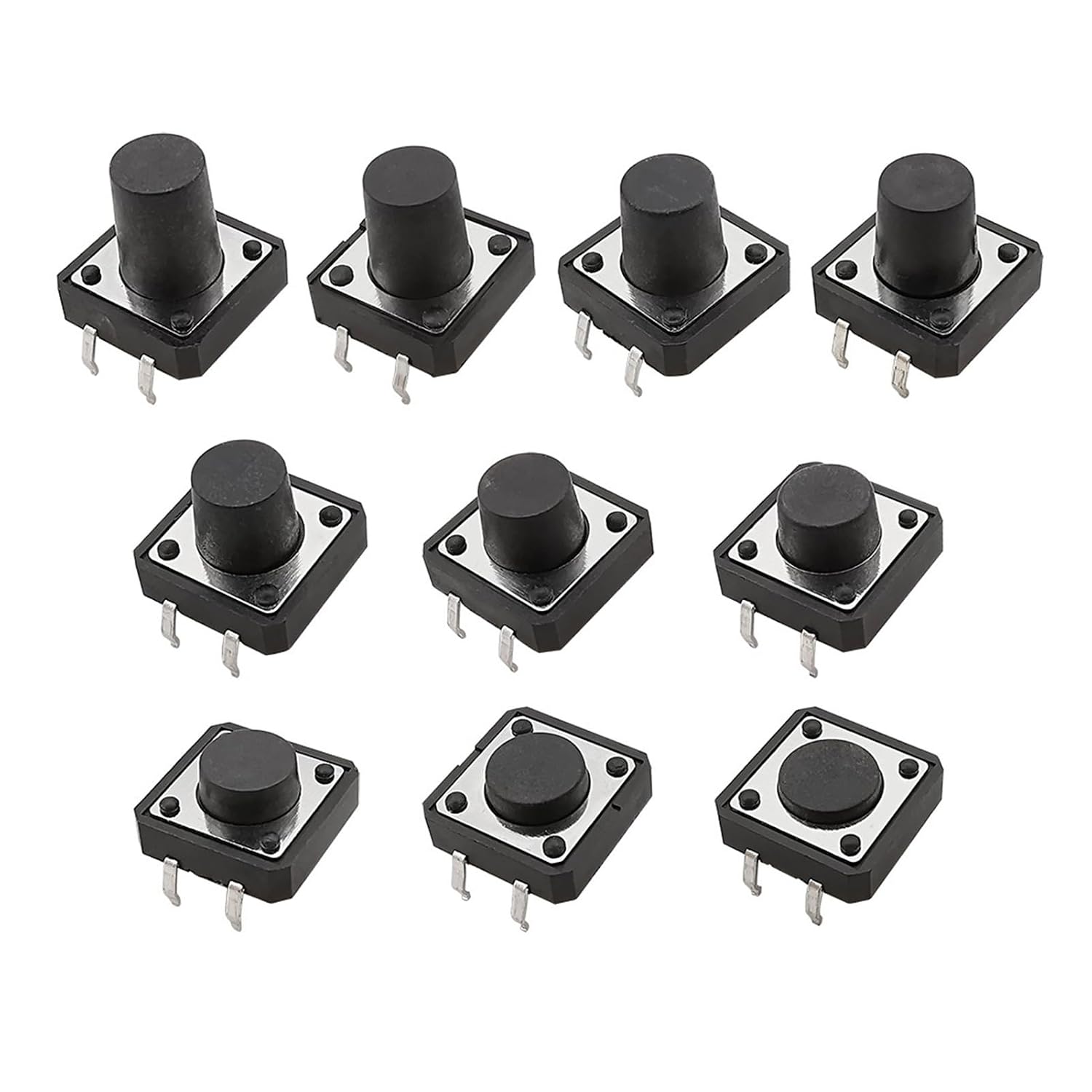 20Pcs/lot 4 Pins 12 X 12mm Tactile Push Button Switch Panel PCB Momentary Tact Switches 12X12mmx4.3mm~12mm
