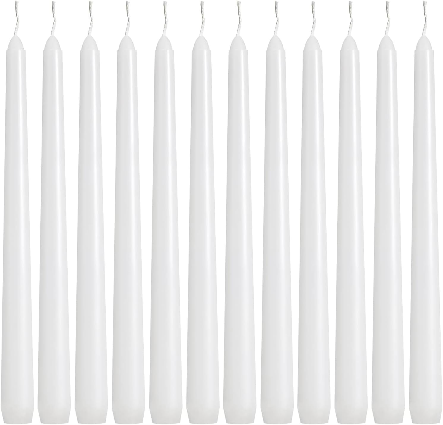 YOROXRG 36 Pack White Taper Candles, 7-8 Hours Burn Time, Unscented, Smokeless and Dripless, 0.8 x 10 Inch Dinner Candle Set for Household, Wedding, Party and Home Décor Candlesticks