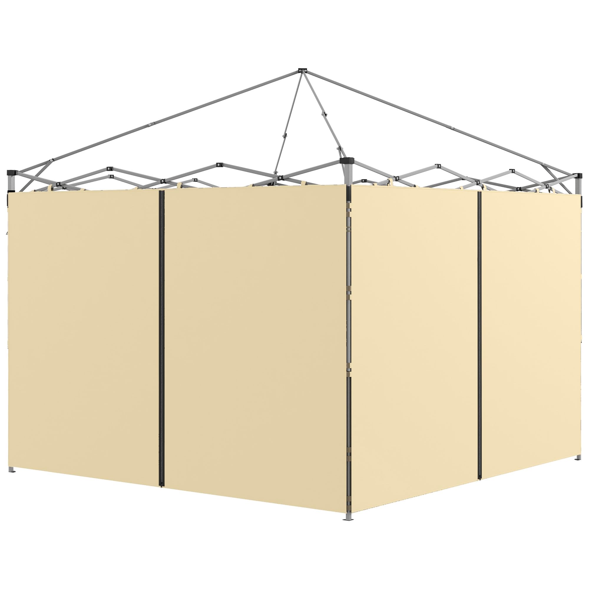 Outsunny Gazebo Side Panels with Zipped Doors for 3x3 m/3x6 m, Beige