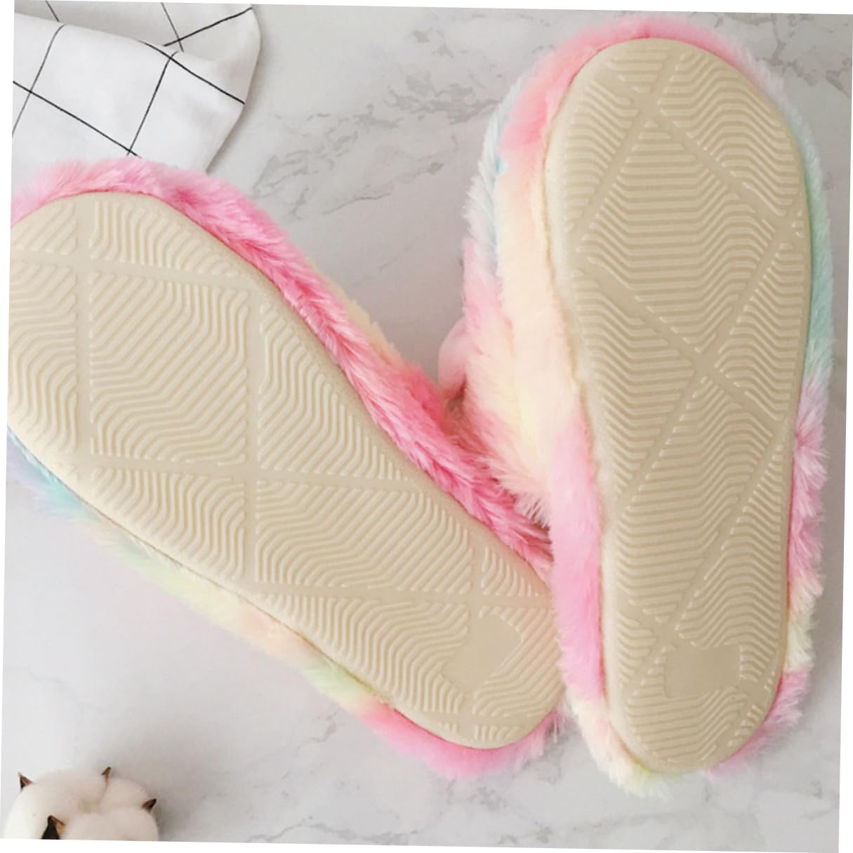 Uonlytech Pantuflas de Algodón Antideslizantes Estampado de Unicornio, Felpa Cálida para Mujer y Niña, Calzado Interior para Otoño E Invierno, Talla L (36-38