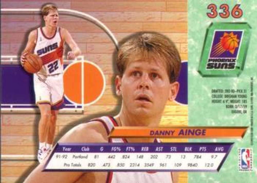 Amazon.com: 1992-93 Ultra Basketball #336 Danny Ainge Phoenix Suns