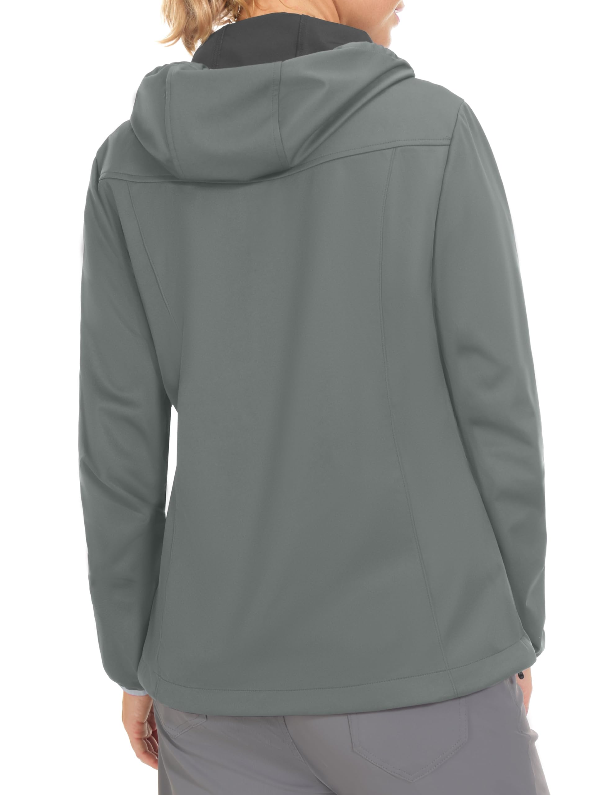 Little Donkey Andy Leichte Kapuzen-Softshelljacke für Damen zum Laufen, Wandern, winddicht, wasserabweisend