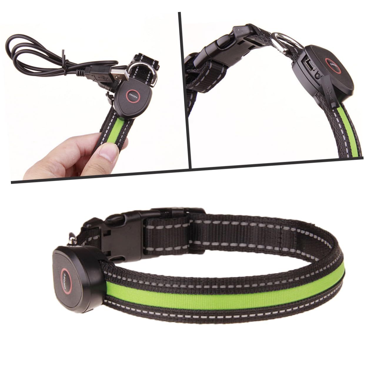 YARNOW 3 Pz Collare Per Animali Domestici Guidato Luce Per Cani Collare Per Cani Luminoso Collare Lampeggiante Per Animali Domestici Colletto Illuminato Collana Girare Splendere Corda