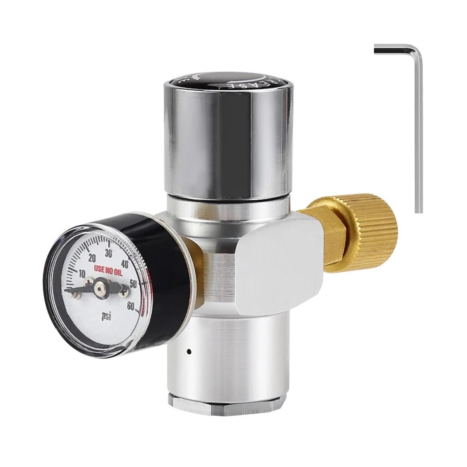 Cargador de Co2 for Barril de Cerveza, Mini regulador de Co2 de 0-60PSI, dispensador de Co2 portátil con desconexión rápida de Bloqueo de Bola for Barril de Cerveza de elaboración casera (Co