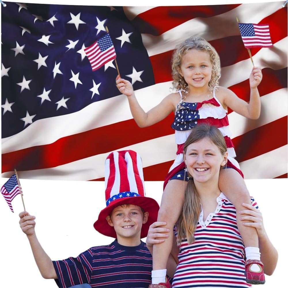 6x13ft American Flag Garage Door Banner Decorations Stars and Stripes US Flag Independence Day 4th of July Home Wall Background Veterans Memorial Day Labor Day Patriotic Party Decor Props