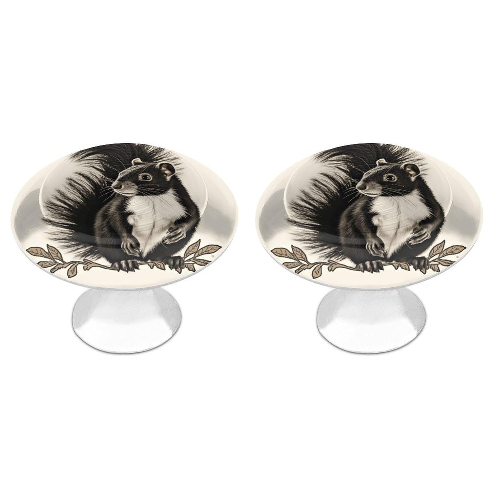 Vstadank Style Skunk Cabinet Knobs Round Wardrobe Pulls Simple Drawer Handles With Screw Aluminum Alloy Closet Door Pull Modern Cabinet Hardware For Dresser Drawers 2 Pack