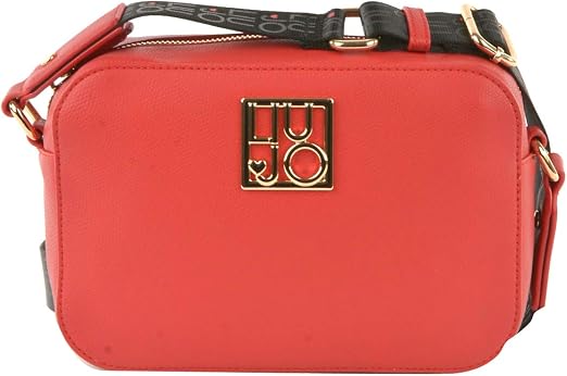 LIU.JO CROSSBODY BORSA TRACOLLA IN NYLON NERO CON CUORI STAMPATI ROSSO CON  CERNIERA E LOGO ORO SUL DAVANTI : Amazon.it: Scarpe e borse