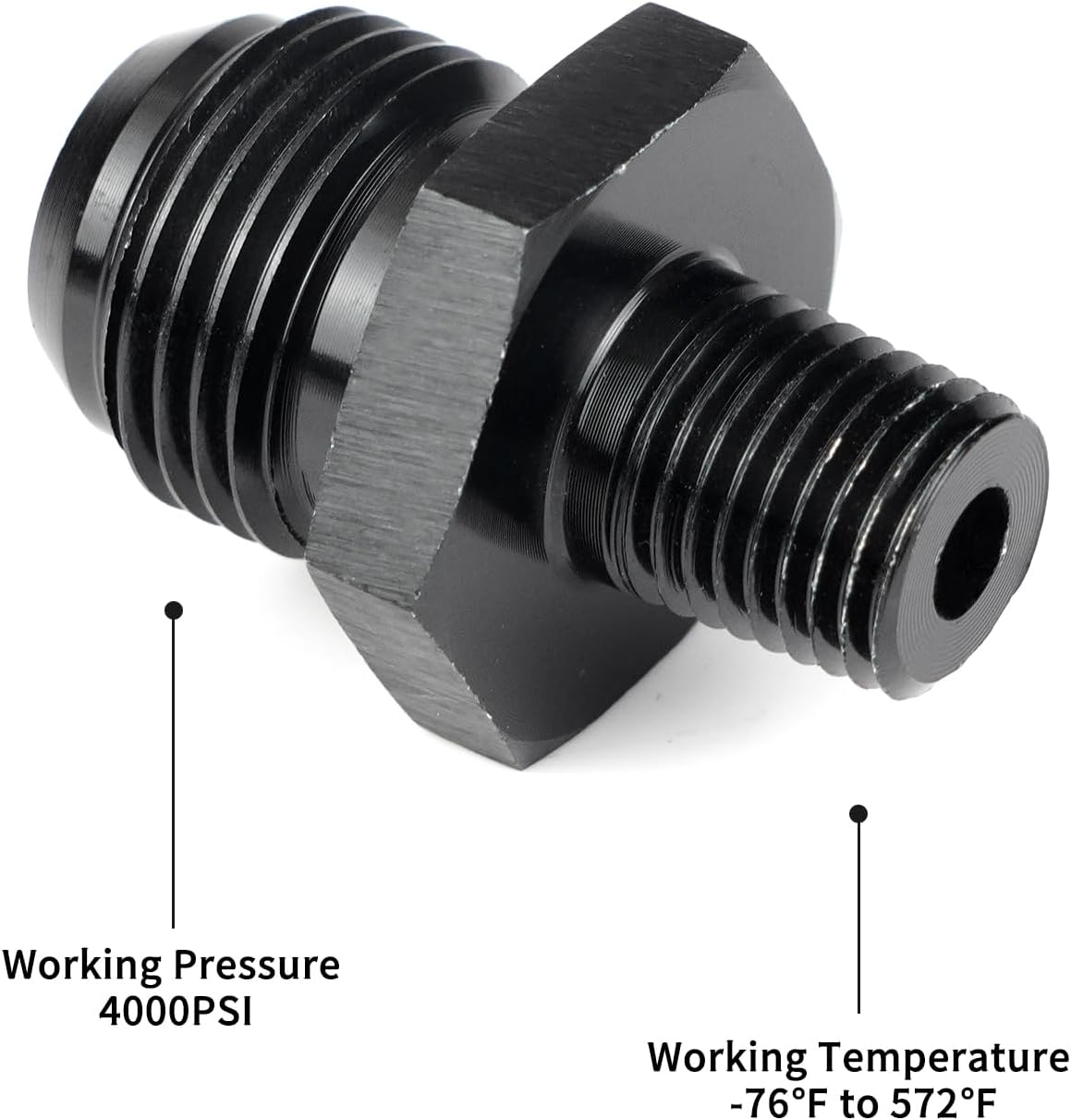 10AN Male Flare to 1/4 NPT Pipe Fitting Adapter Aluminum Straight Fuel Line Hose Adapter Black Anodized Fuel System Fittings 2PCS