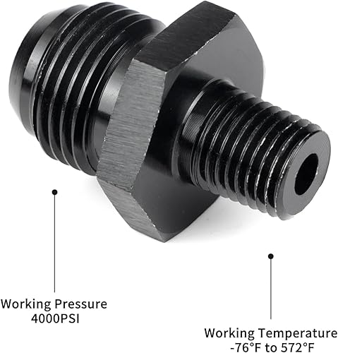 Miniatura 5 de Adaptador de tubería 10AN macho a 14 NPT adaptador de manguera de línea de combustible recto de aluminio, accesorios de sistema de combustible