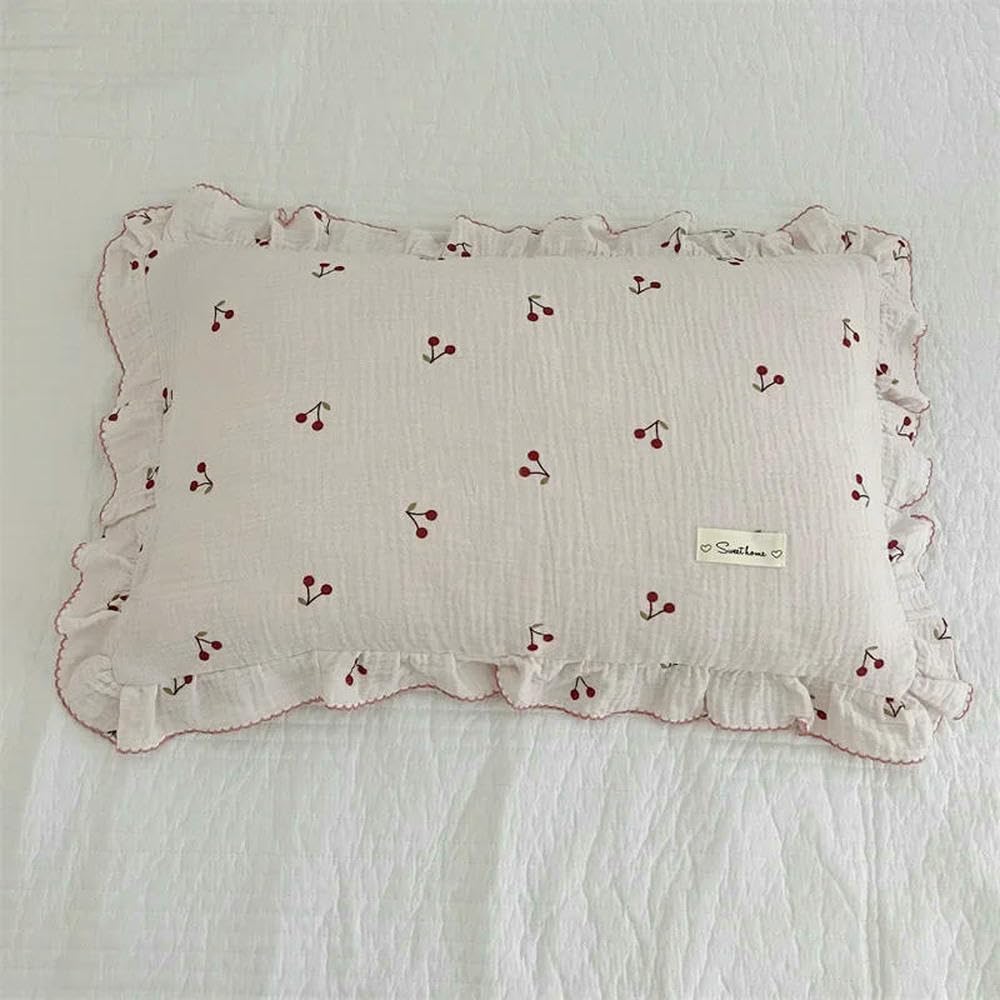 KKRANG Pillowcase Floral Print Cotton Muslin Newborn Pillow Case Cover 30x50cm 48x74cm